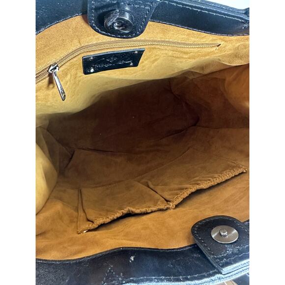 Patricia Nash Colorblock Toscano Large Tote Bag Black Ivory Handbag *No Tassels - Picture 10 of 16